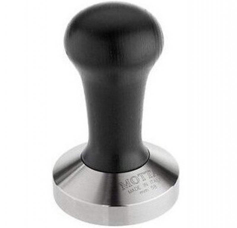 Tamper s plochým dnem MOTTA Colour Black Wood And Stainless Steel Flat Pressing Area více variant ø