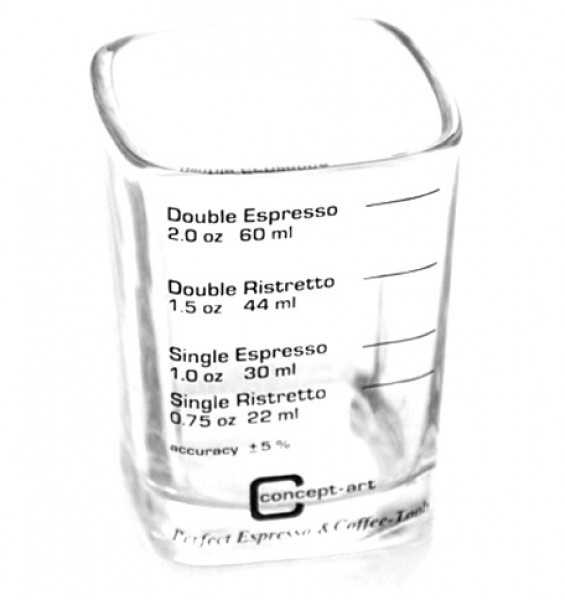 Odměrka na kávu Concept Art JOE FREX 22/60 ml (0.75/2.0 oz) - skleněná s potiskem