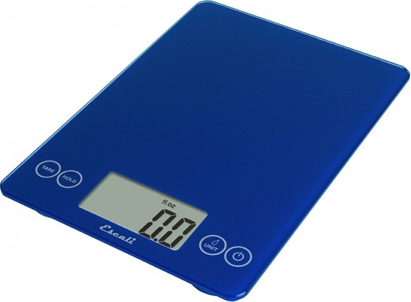 Digitální horizontální váha ESCALI v provedení ELECTRIC BLUE s váživostí 0g - 7000g/15LB/248OZ a přesností vážení 1g