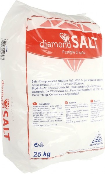 Regenerační sůl SALINEN Diamond Salt pro změkčovače vody v tabletách 25kg