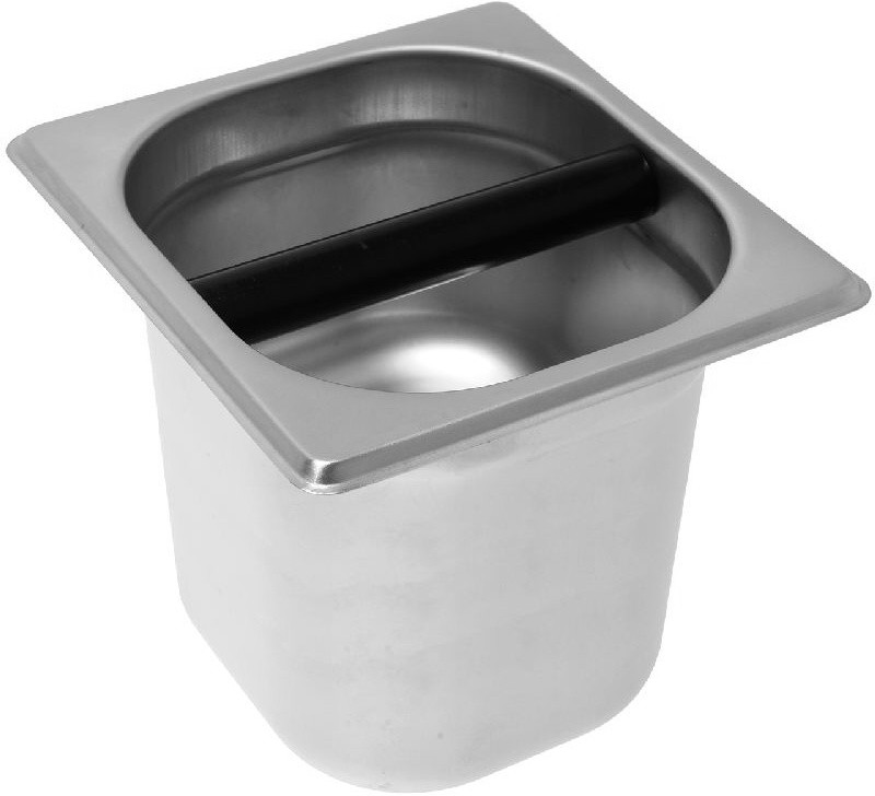 Odklepávací nádoba na kávu KNOCKBOX Stainless Steel, materiál nerez, Made in Italy, rozměr 170x160x150, podstavné i vestavné použití