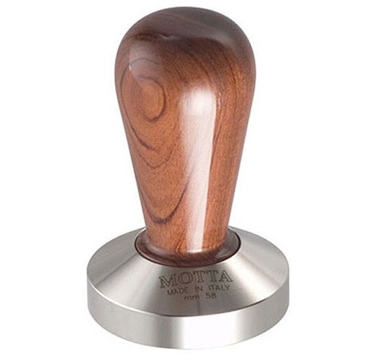 Tamper s plochým dnem MOTTA Bubinga Wood And Stainless Steel Flat Bottom Pressing Area více variant ø