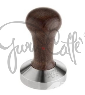 Tamper s plochým dnem MOTTA Colour Brown Wood And Stainless Steel Flat Pressing Area ø 49 mm