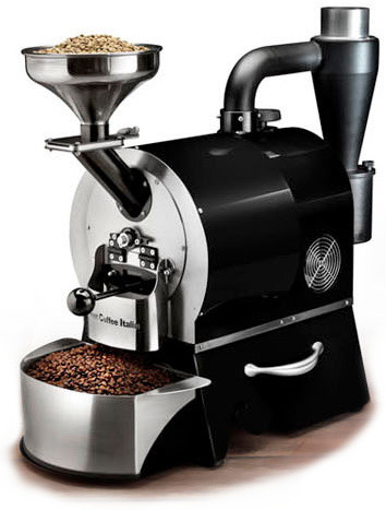 Plně automatický profesionální stroj pro pražení kávy značky Sweet Coffee Italia model GEMMA s kontrolním panelem a mikroprocesorovým řízením - barva černá